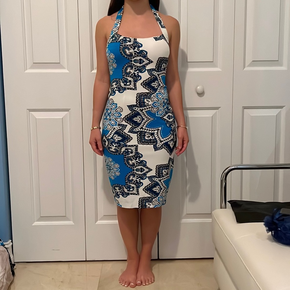 Blue print dress